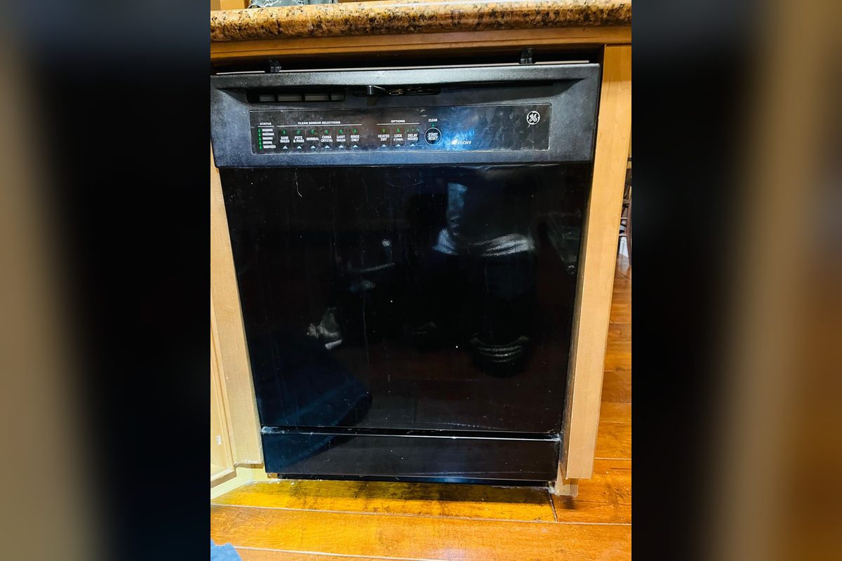 GE built-in dishwasher at a repair call by Washer Repair Anaheim, CA