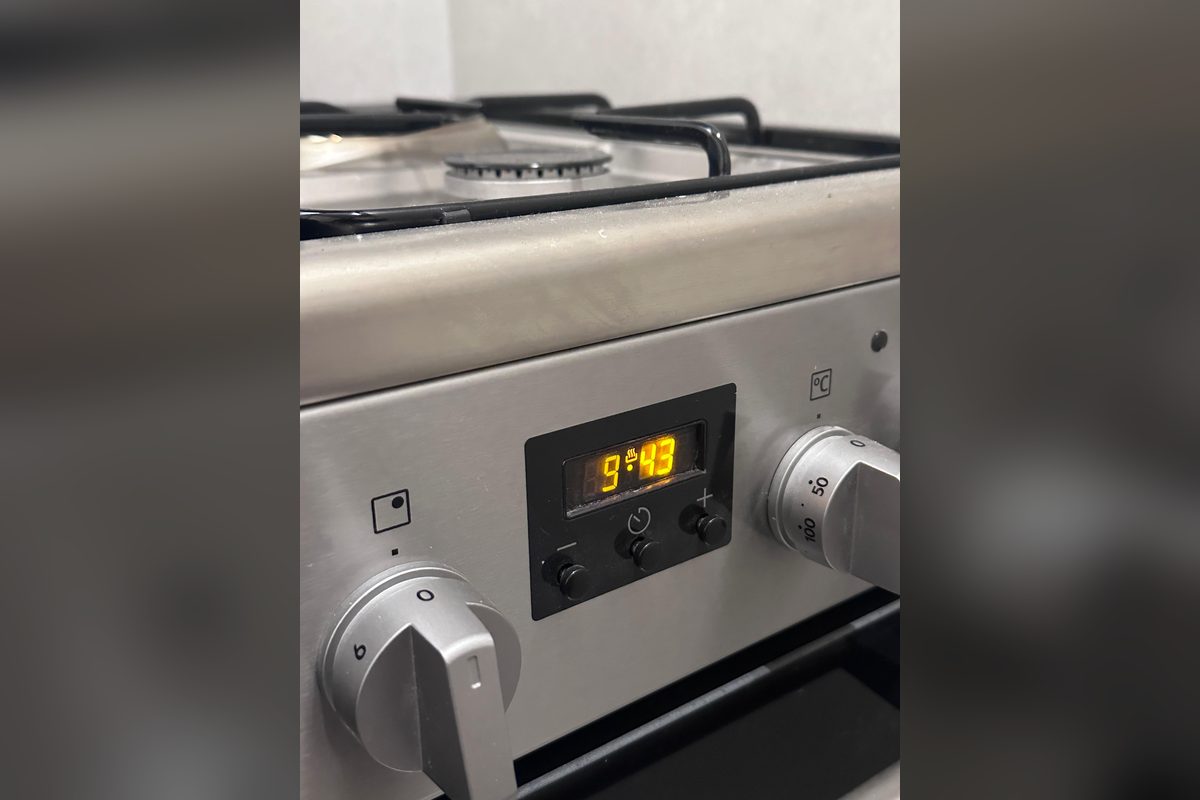 Gas range control panel during a stove repair by Washer Repair Anaheim, CA